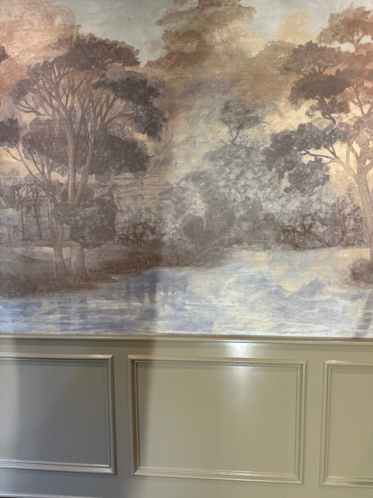 Interior wallcovering installation in a DFW-area home