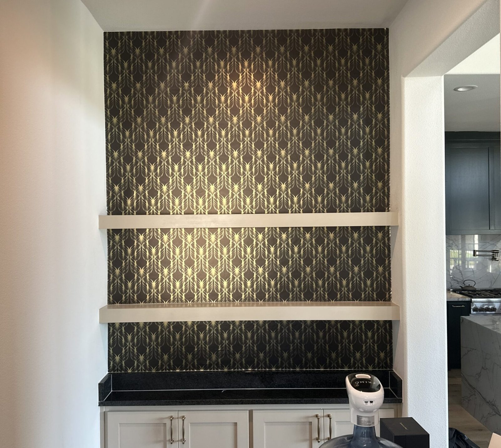 Interior wallcovering installation in a DFW-area home